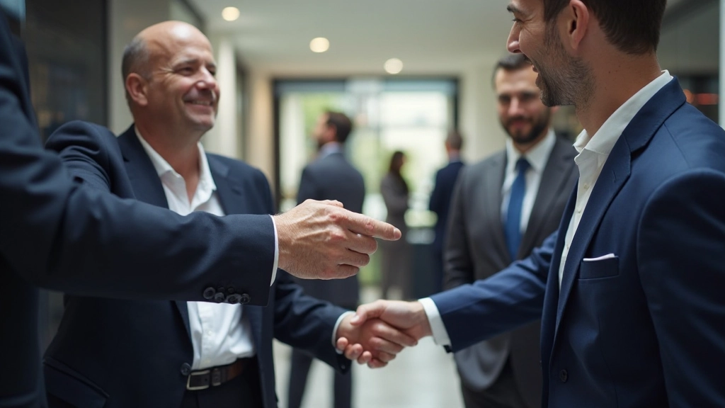 Twee professionals in voormalige netwerkevenement